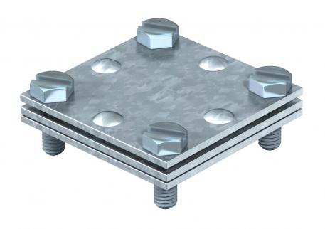 Kruisverbinder voor platte geleider, met tussenplaat max. FL30 | thermisch verzinkt