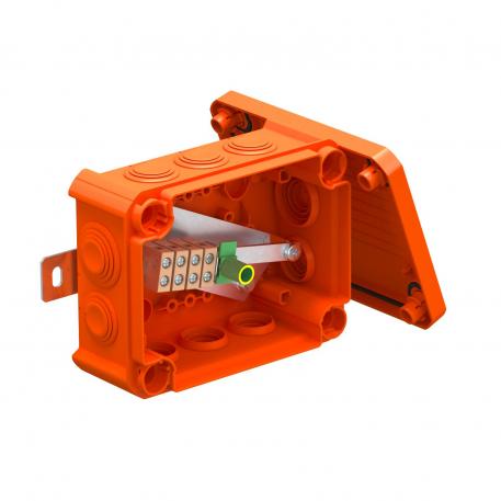 FireBox T100 met kabelinvoeren, enkele klemmen 136x102x57 | 10 | IP66 | 8 x M25 2 x M32 | oranje; RAL 2003