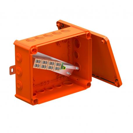 FireBox T250 met kabelinvoeren, dubbele klemmen 225x173x86 |  | IP66 | 9 x M25 7 x M32 | oranje; RAL 2003