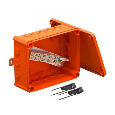 FireBox T250 avec embouts à gradins, 2 porte-fusibles 225x173x86 |  | IP66 | 9xM25 7xM32 | orangé pastel ; RAL 2003