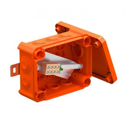 FireBox T100 met kabelinvoeren, voor datatechniek, 4x4 136x102x57 | 10 | IP66 | 8 x M25 2 x M32 | oranje; RAL 2003