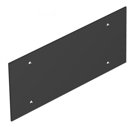 Plaque de support d'appareillages Telitank T12L, pleine, pour côté longitudinal noir graphite ; RAL 9011